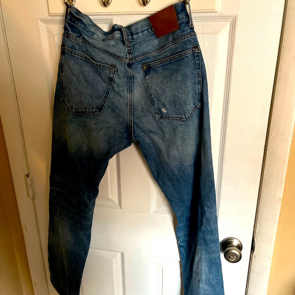 mens blue ripped jeans straight